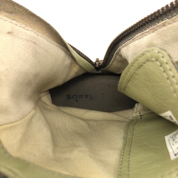 Sorel Major Carly Olive Leather Mid-Calf Moto Boots - Picture 9 of 12